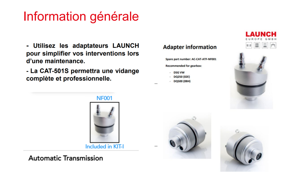 Base de données ATF pour la station de vidange Launch